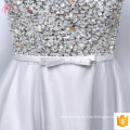 High Neck Heavy Sequins perlés à manches courtes OEM Services Suzhou Alibaba Evening Dress